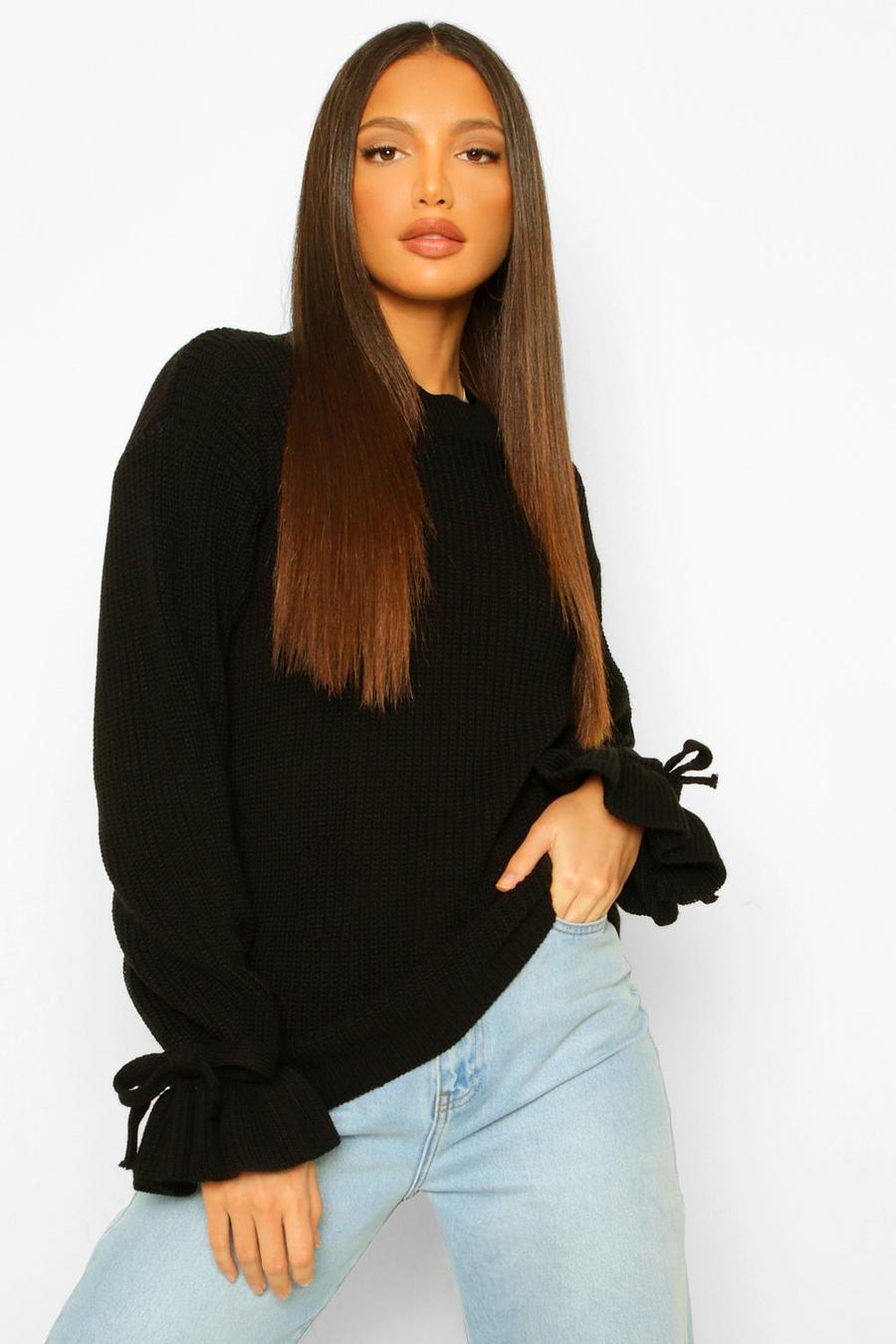 Tall Bell Sleeve Knitted Jumper image number 1