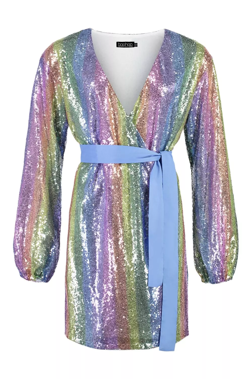 Multicolor sequin outlet wrap dress