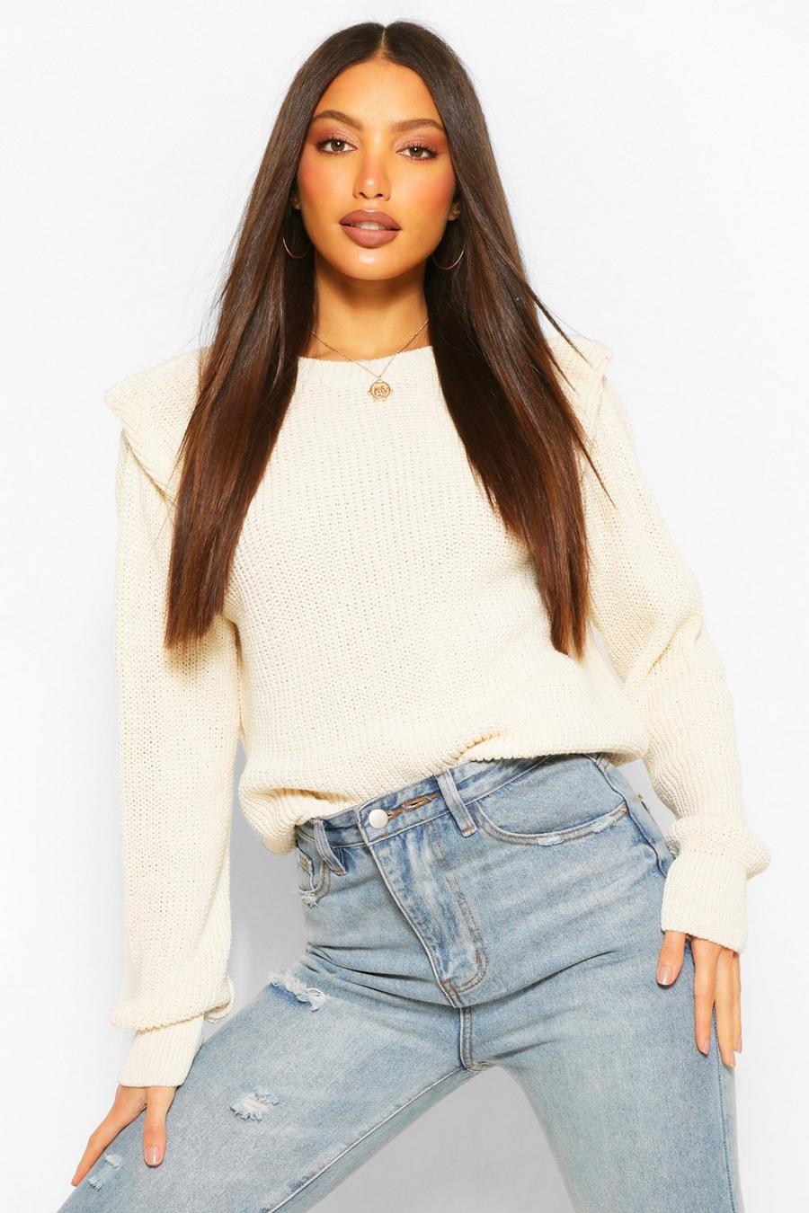 Tall Shoulder Detail Knitted Sweater image number 1