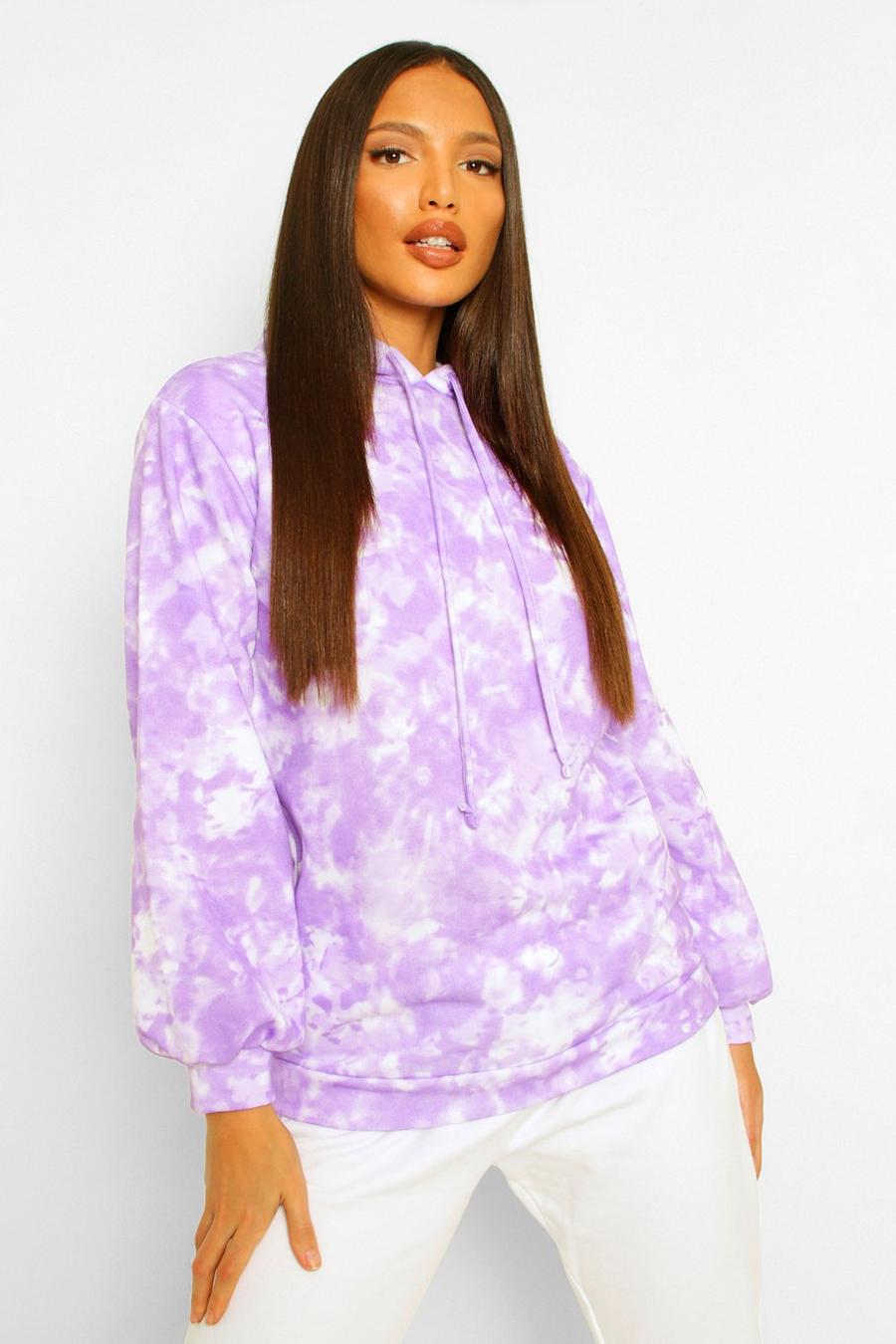 Lilac Tall Tie Dye Hoodie image number 1