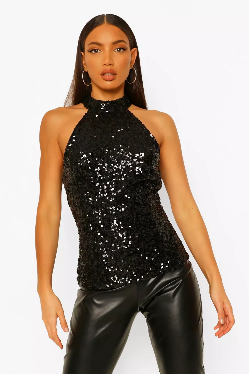 Tall Sequin Halterneck Top