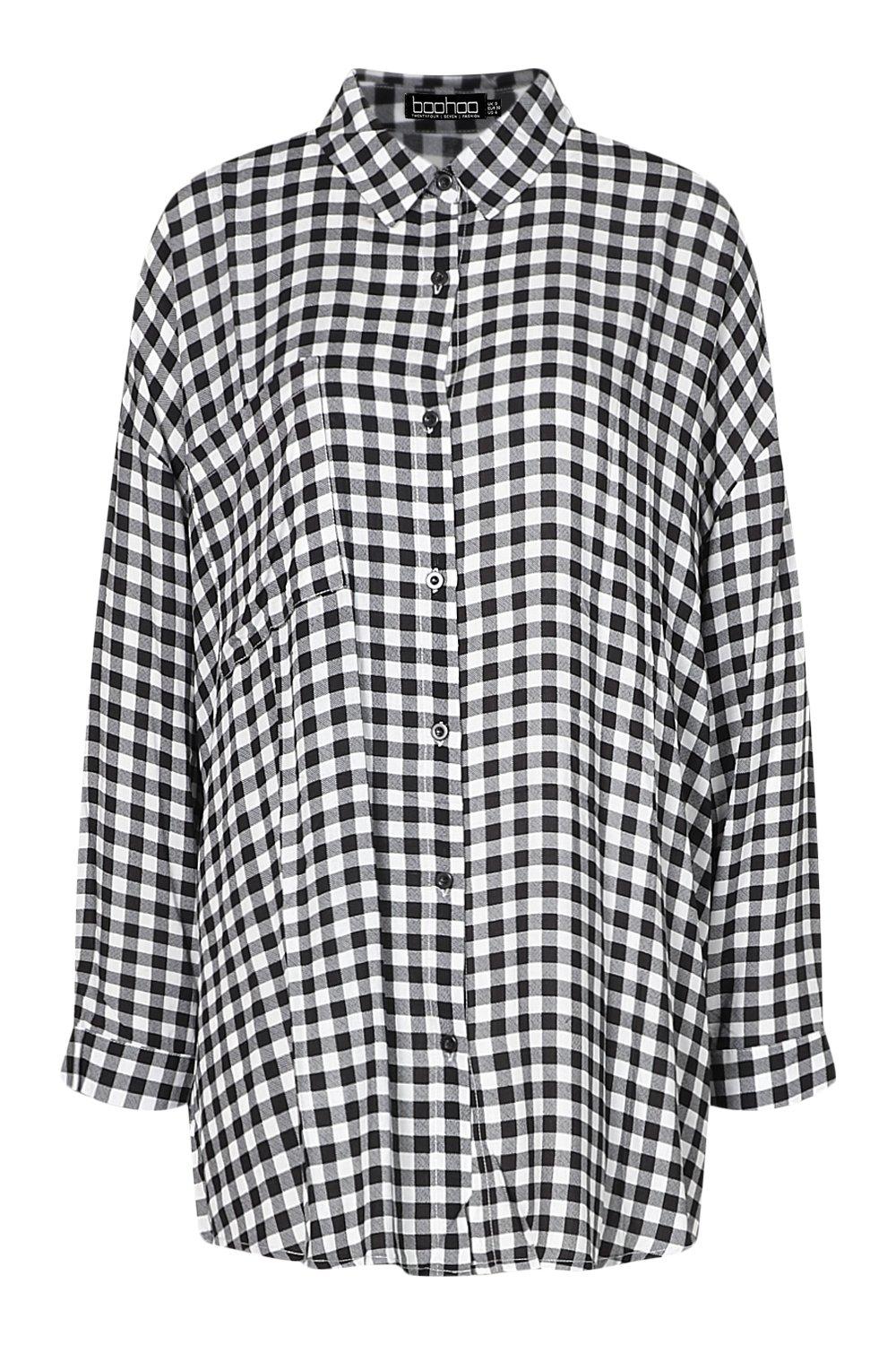 Tall Oversized Gingham Shirt | boohoo Tall Oversized Gingham Shirt | boohoo