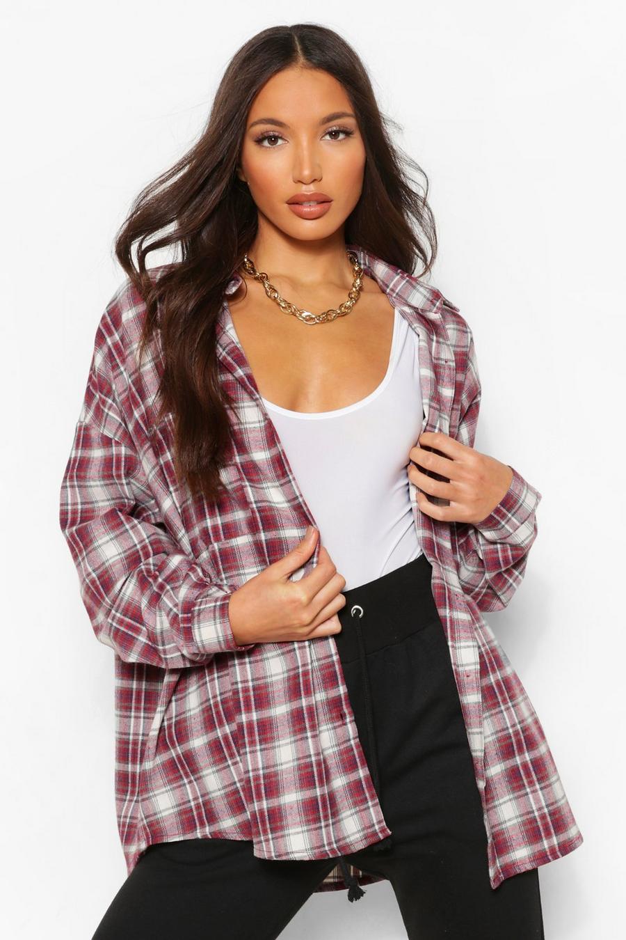 Tall Extreme Oversized Check Shirt image number 1