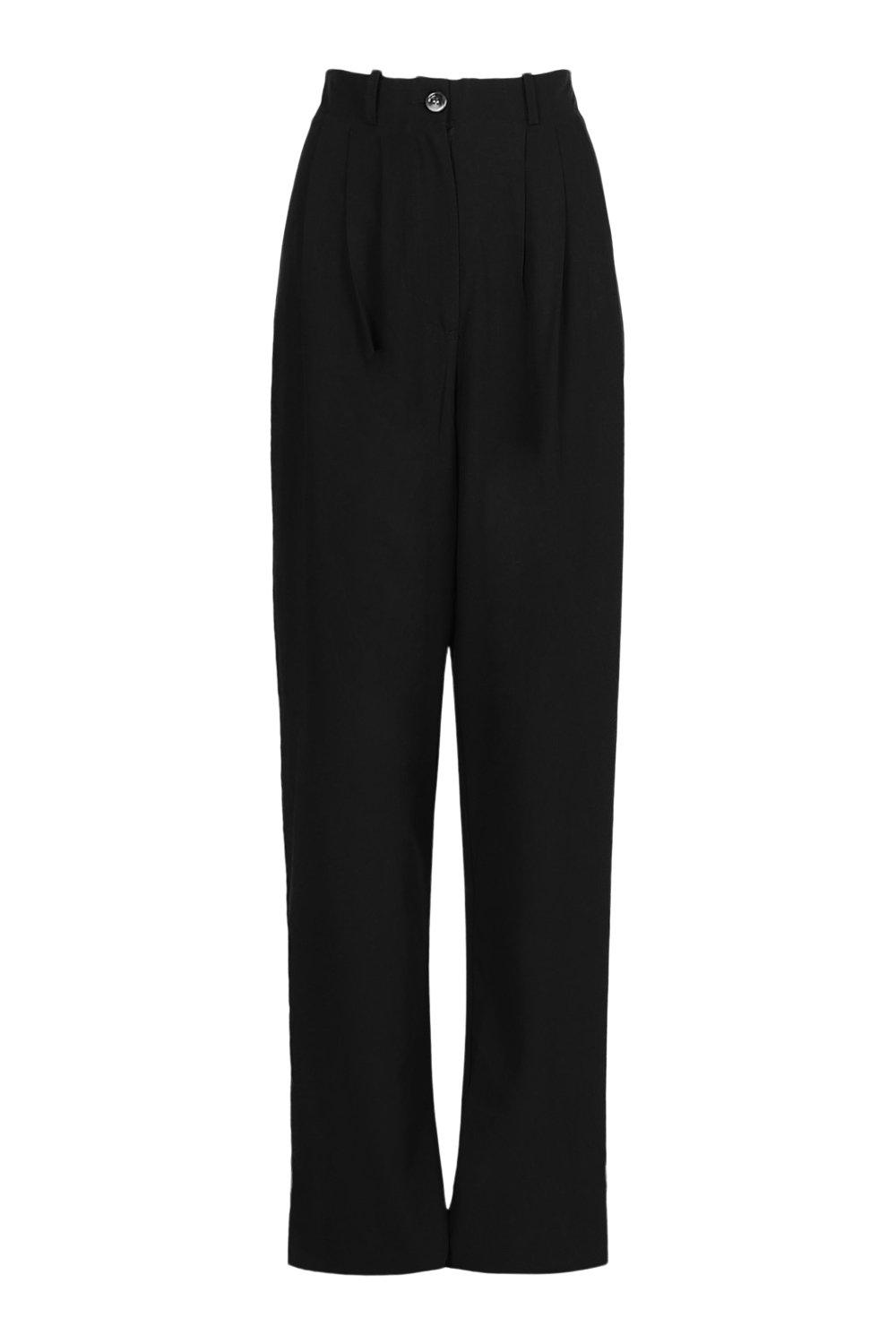 High Waisted Woven Wide Leg Pants, Boohoo