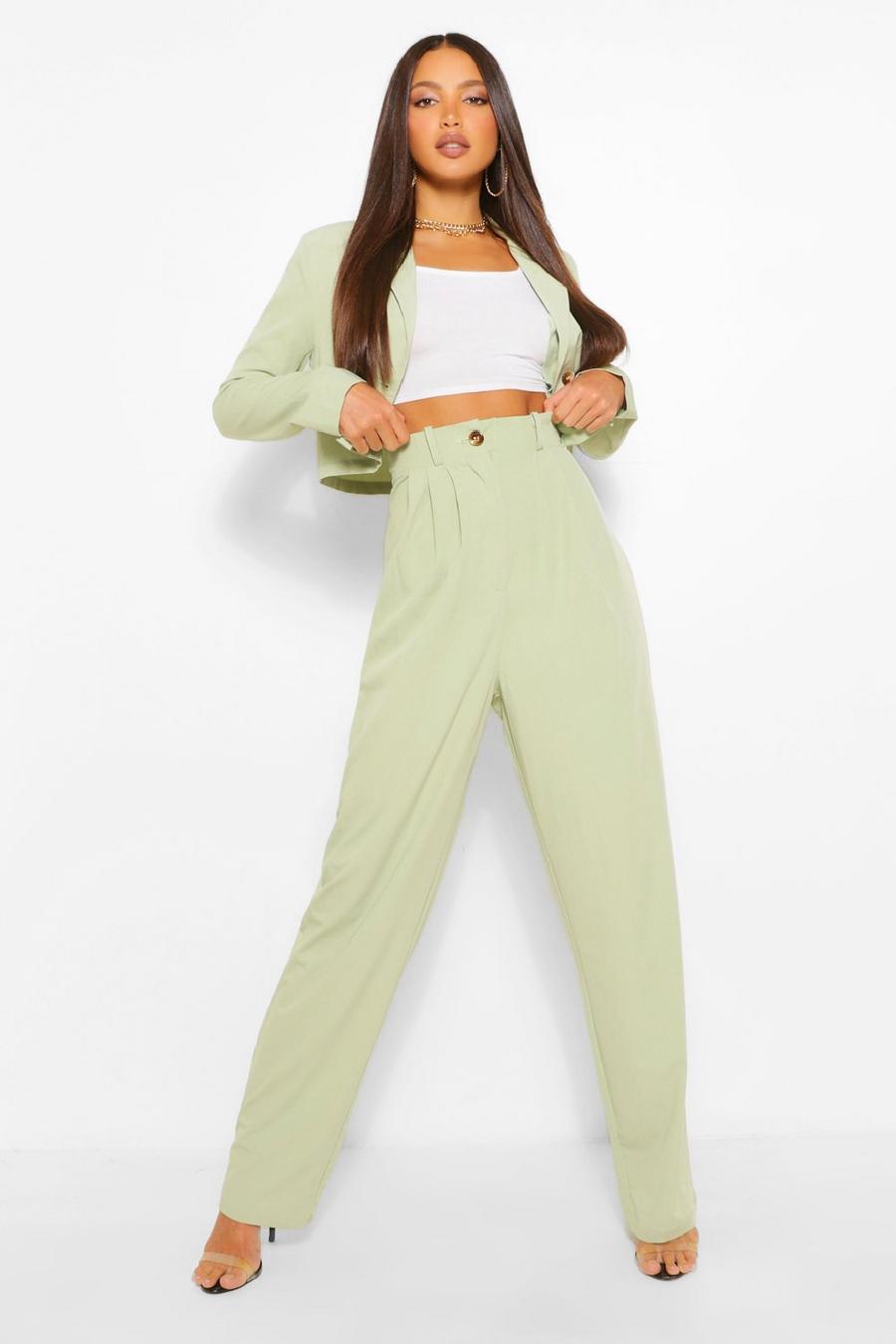 Sage Tall High Waist Woven Trousers image number 1