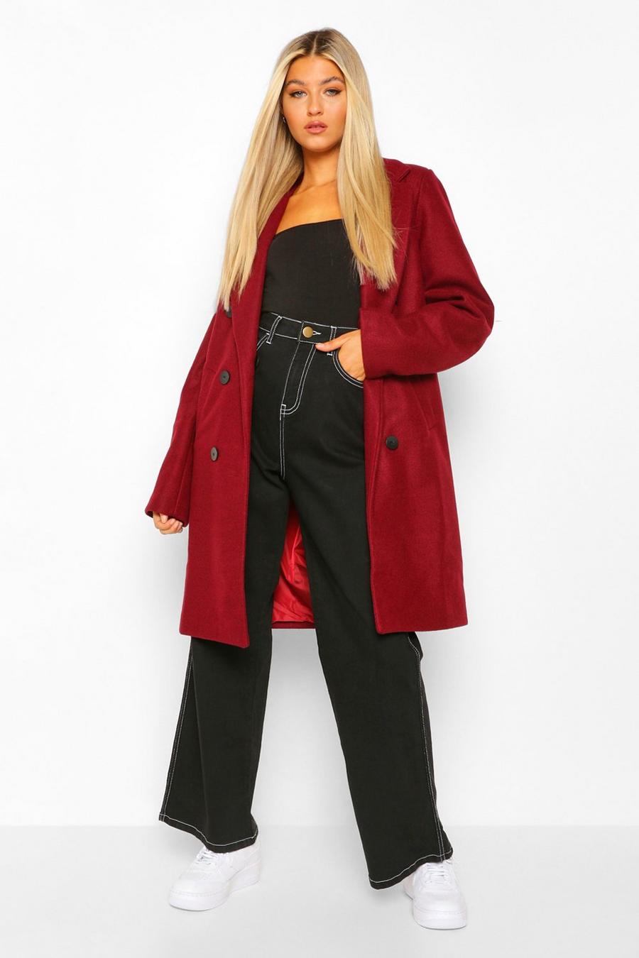Berry Tall Double Breasted Wool Look Coat image number 1