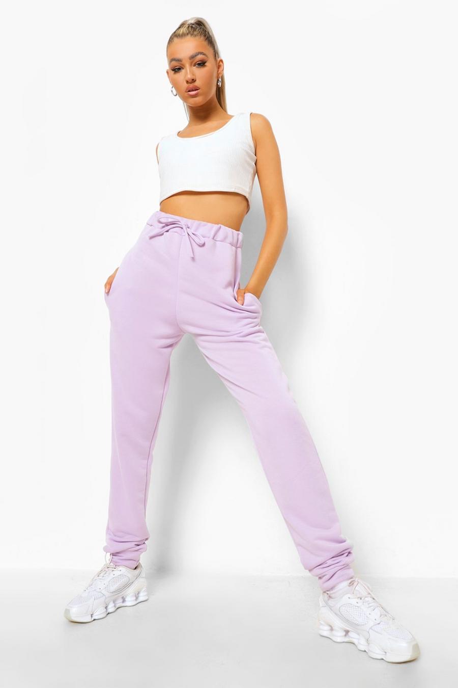 Lilac Tall Loopback Tie Detail Sweat Joggers image number 1