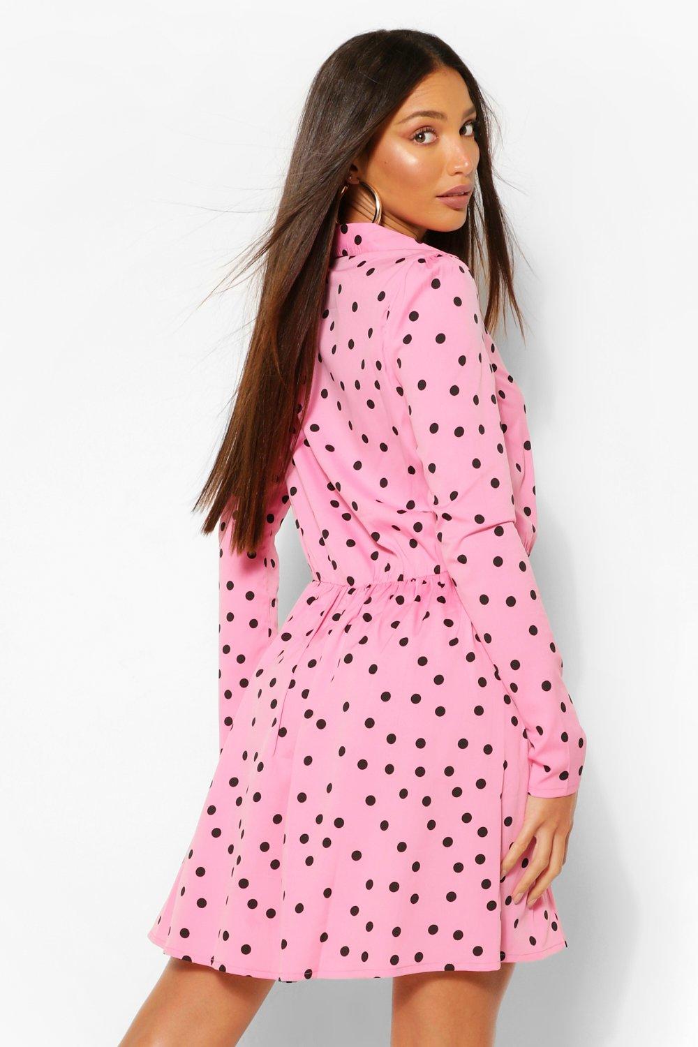 Boohoo polka dot clearance dress