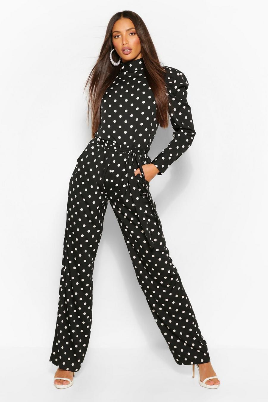 Tall Polka Dot Wide Leg Trousers image number 1