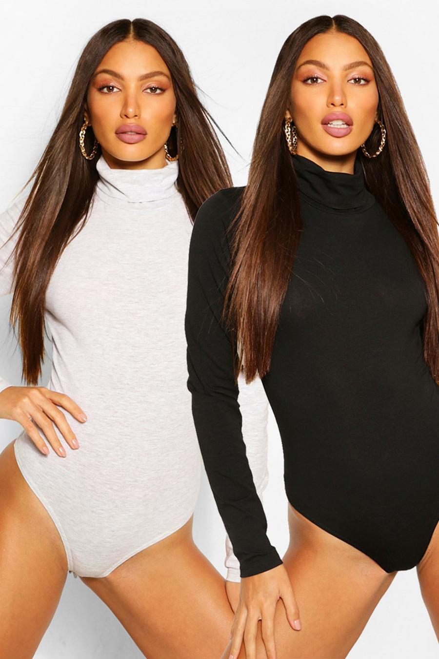 Multi Tall Basic Cotton 2 Pack Roll Neck Bodysuit image number 1