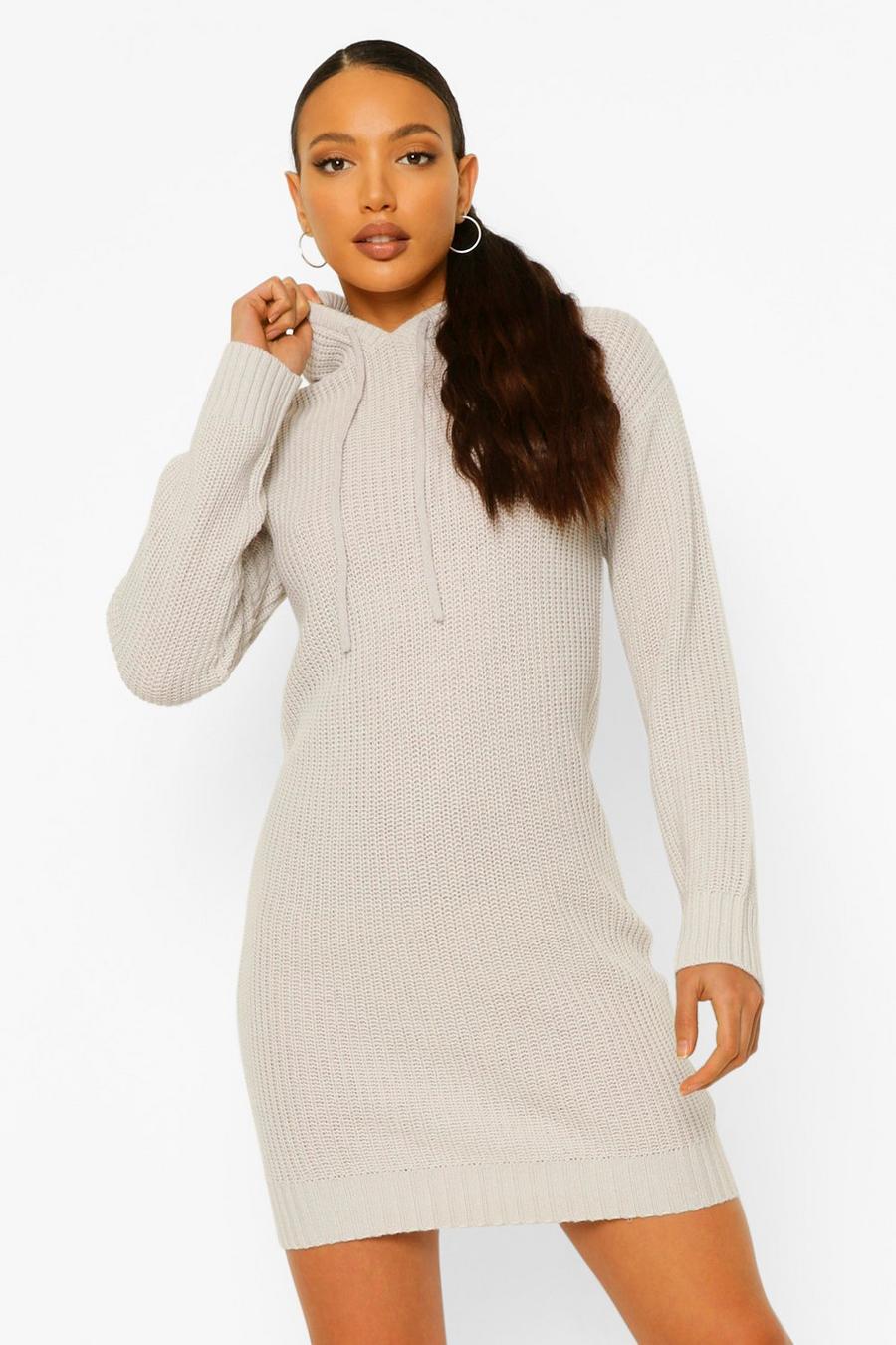 Tall Knitted Hooded Sweatshirt Dress image number 1