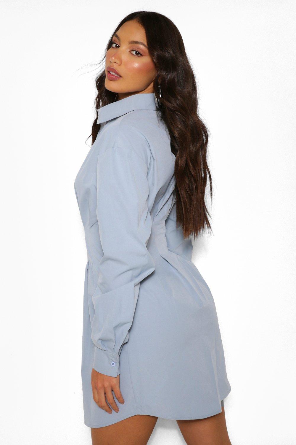 Boohoo button store down dress