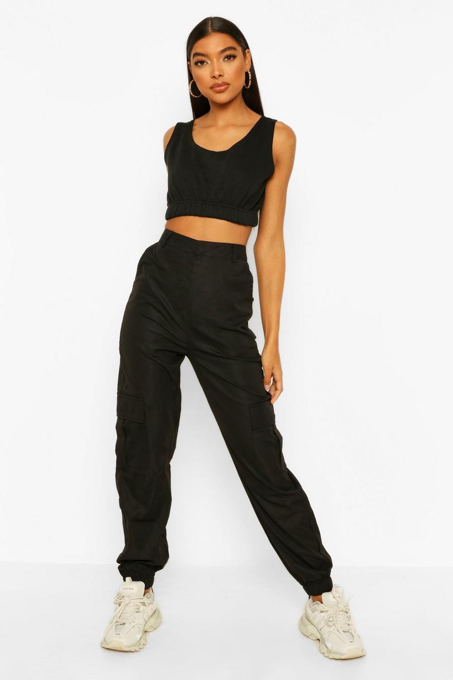 Black Tall Relaxed Cargo Pants image number 1
