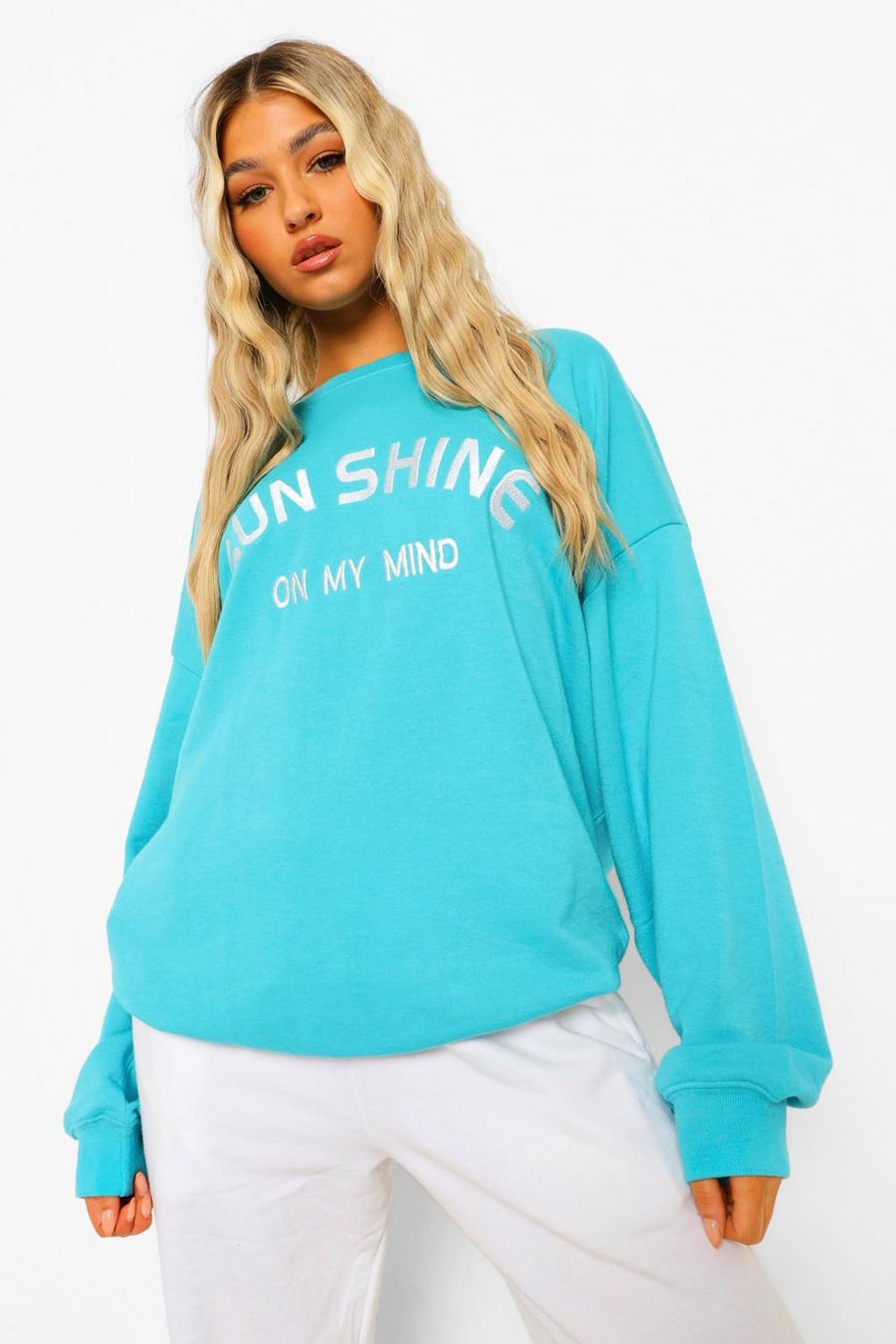 Tall Sweatshirt in Übergröße mit „Sunshine“-Slogan image number 1