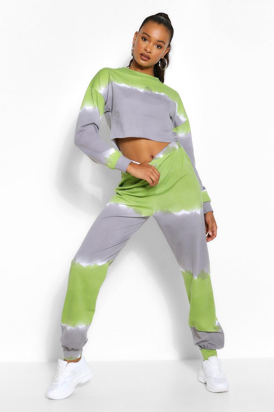 Lime Tall Tie Dye Track Pants image number 1