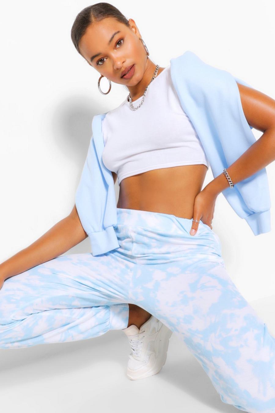 Blue Tall Loopback Tie Dye Sweat Joggers image number 1