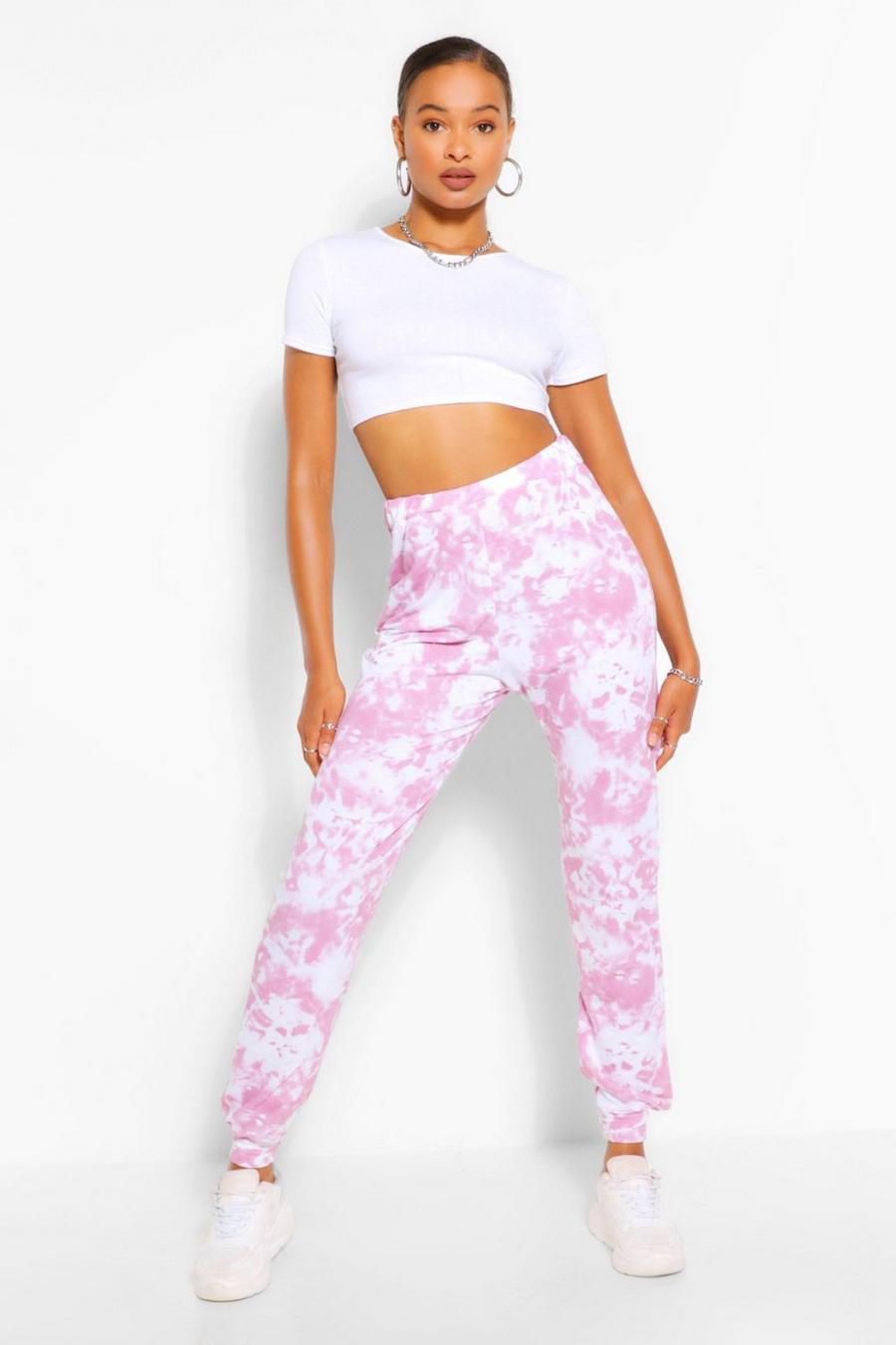 Pink Tall Loopback Tie Dye Sweat Joggers image number 1
