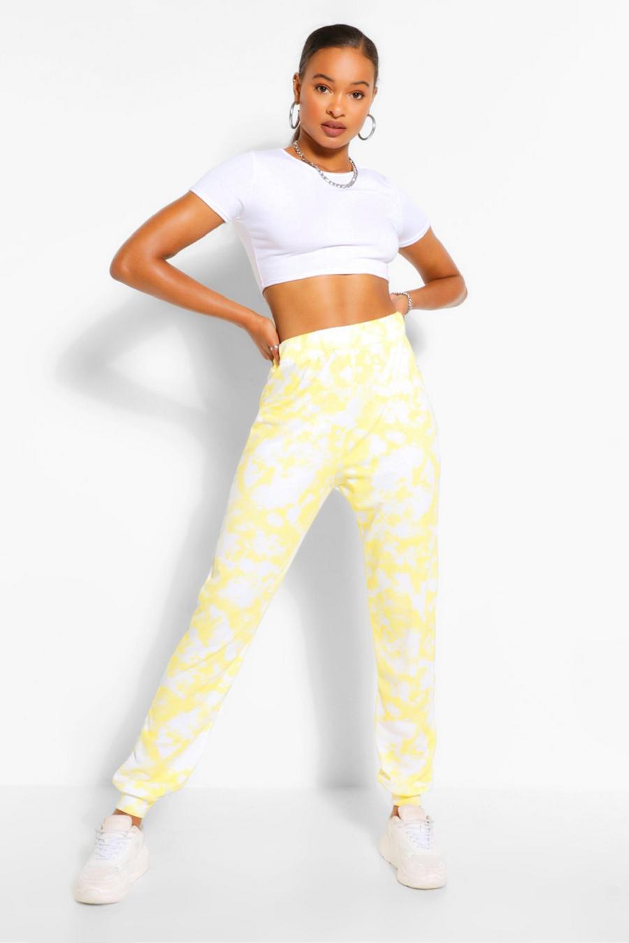 Yellow Tall Loopback Tie Dye Sweat Joggers image number 1