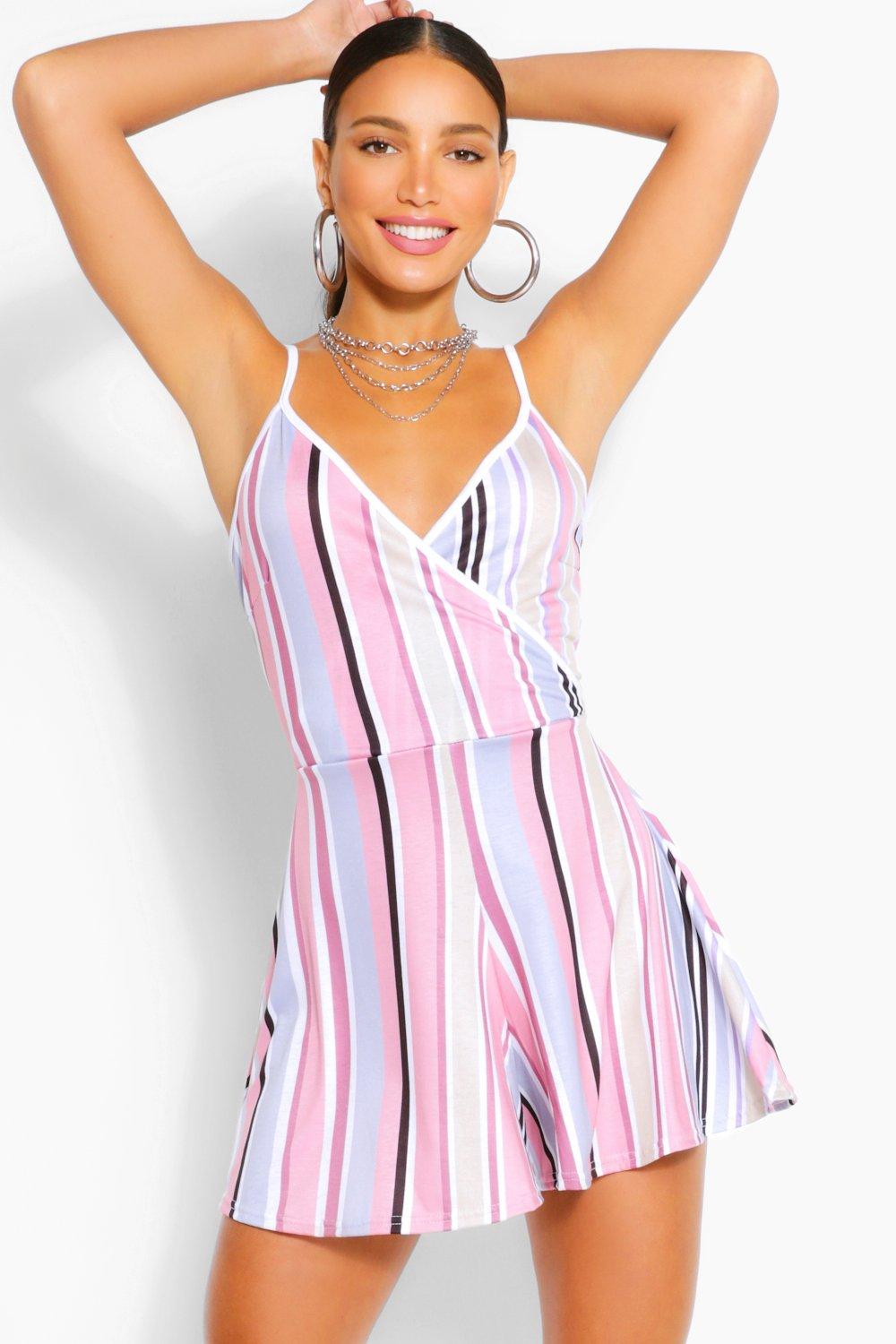 boohoo pink playsuit