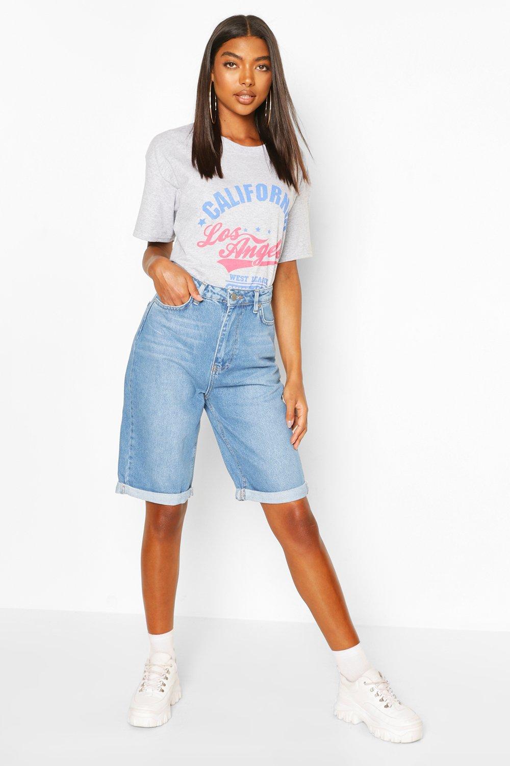 longline jean shorts