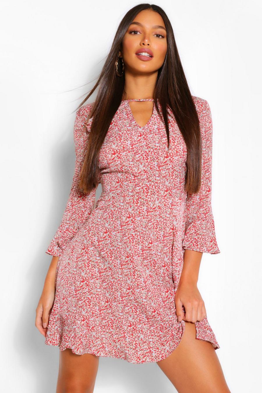 Tall Woven Ditsy Floral Print Skater Dress image number 1