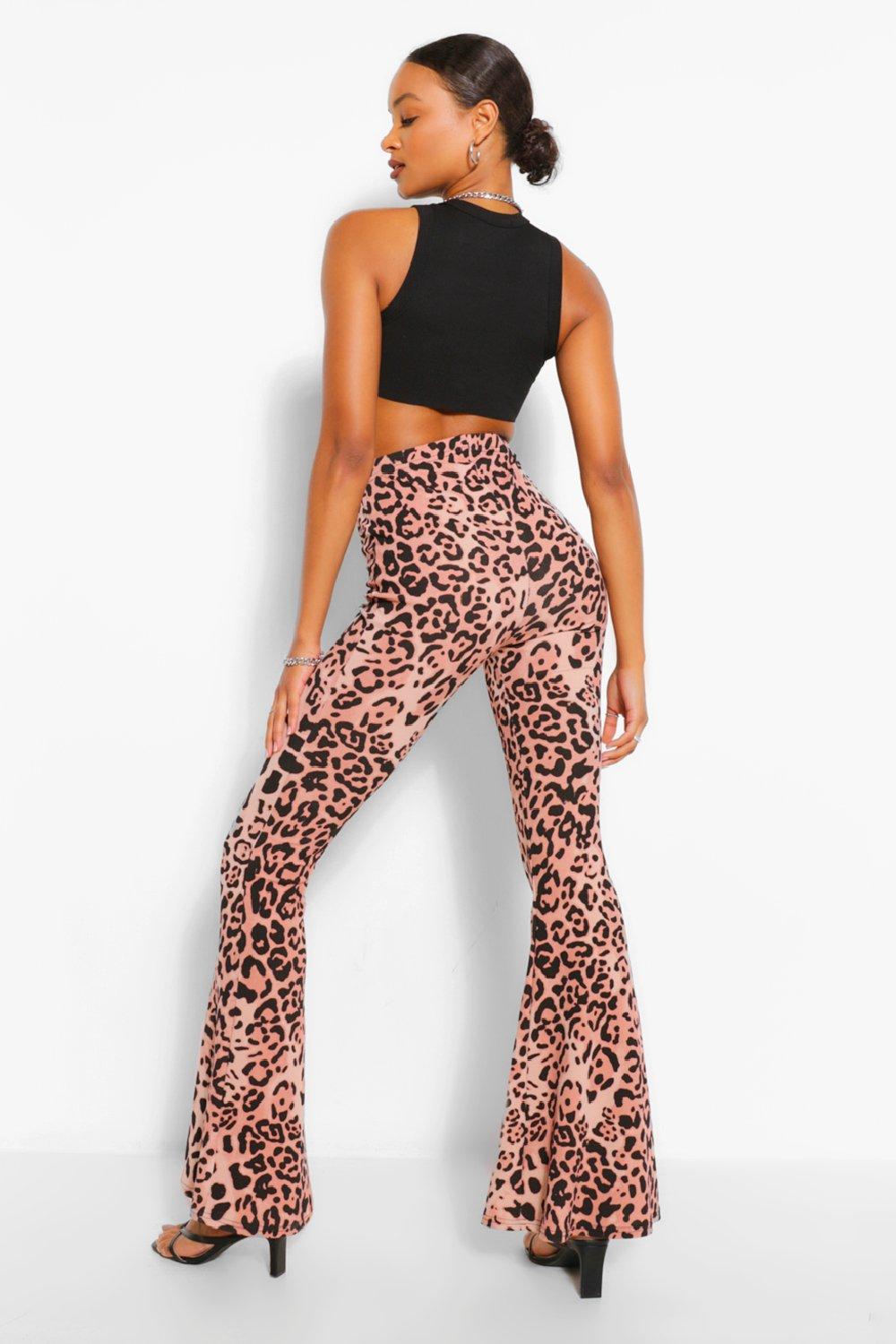 Leopard print trousers boohoo shop