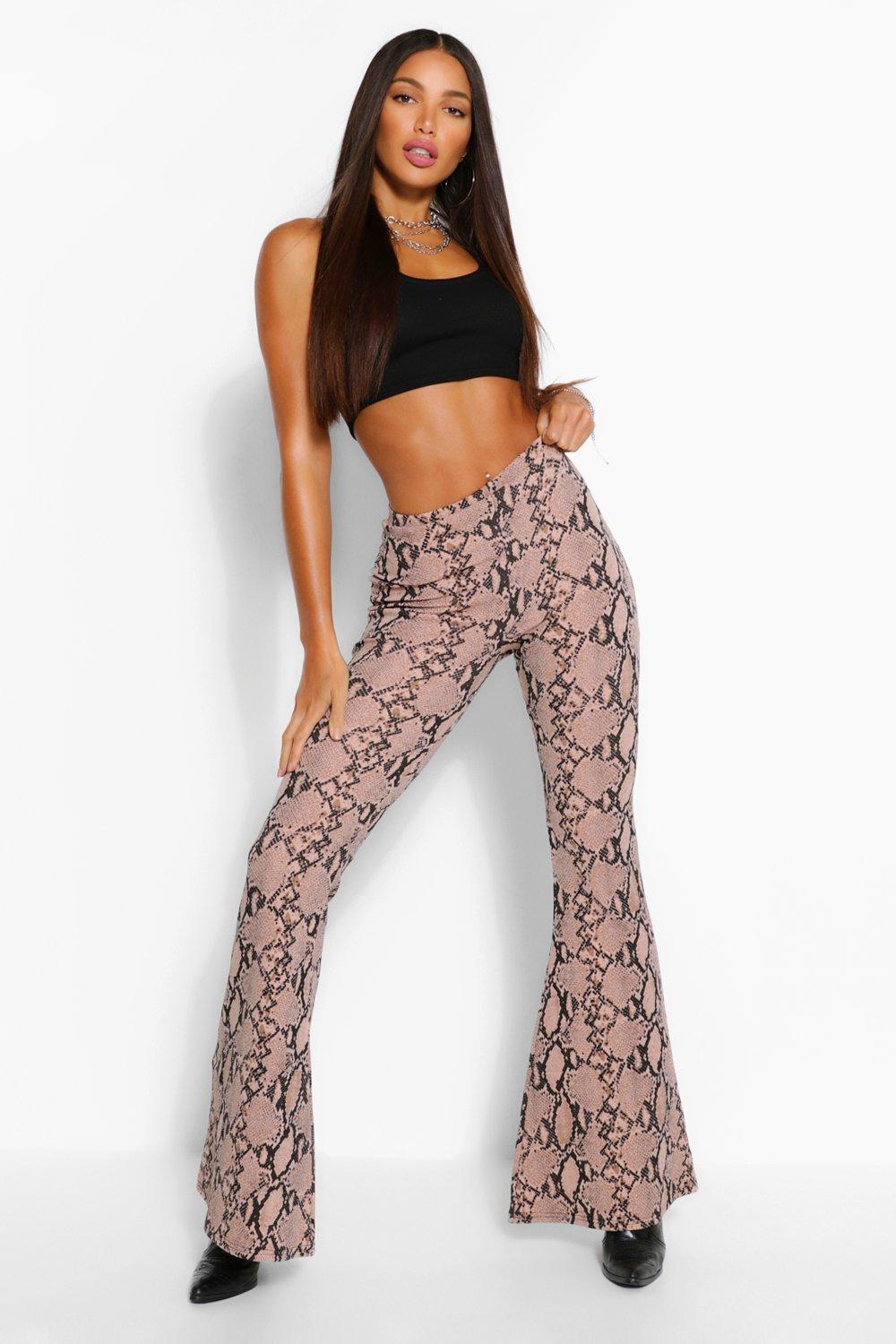 flared pants snake print