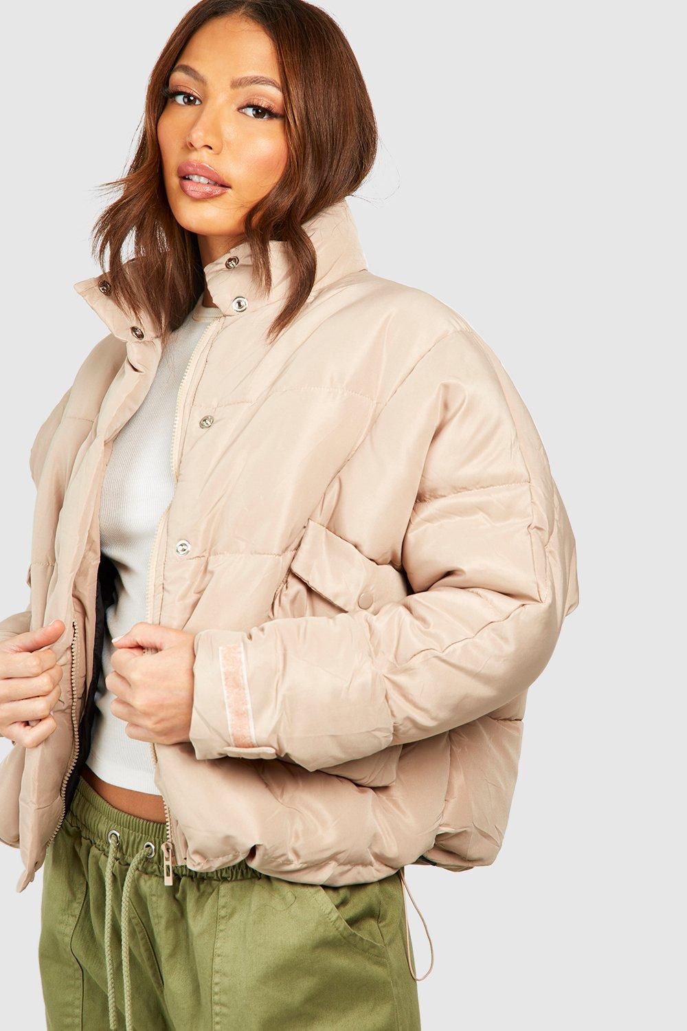 Oversized cropped puffer jacket