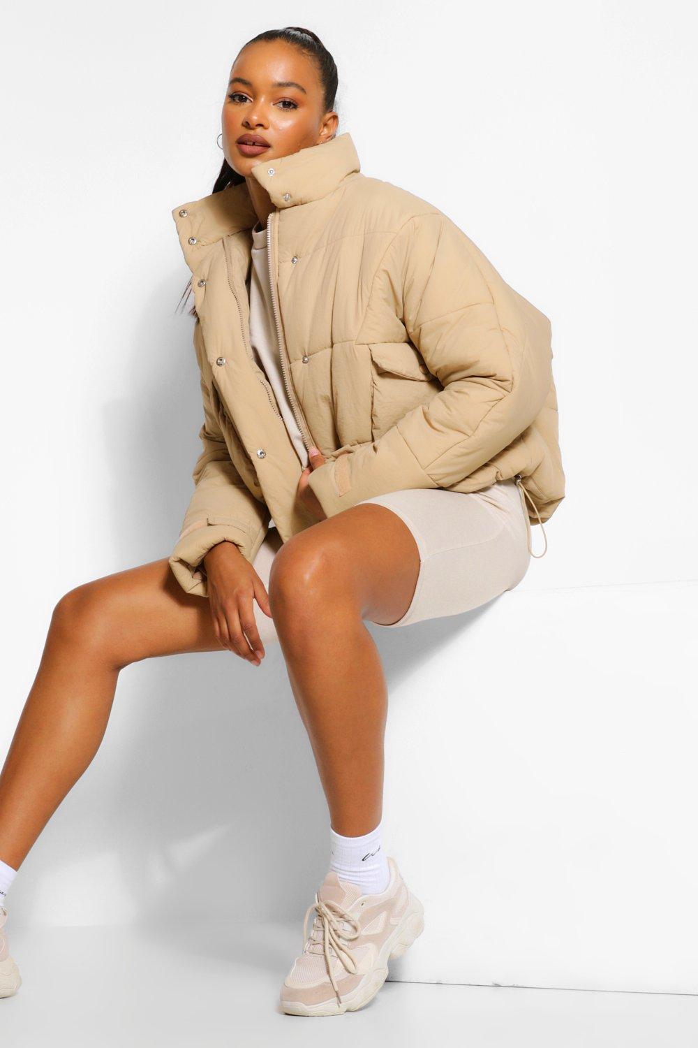 Boohoo ladies puffer coats hot sale