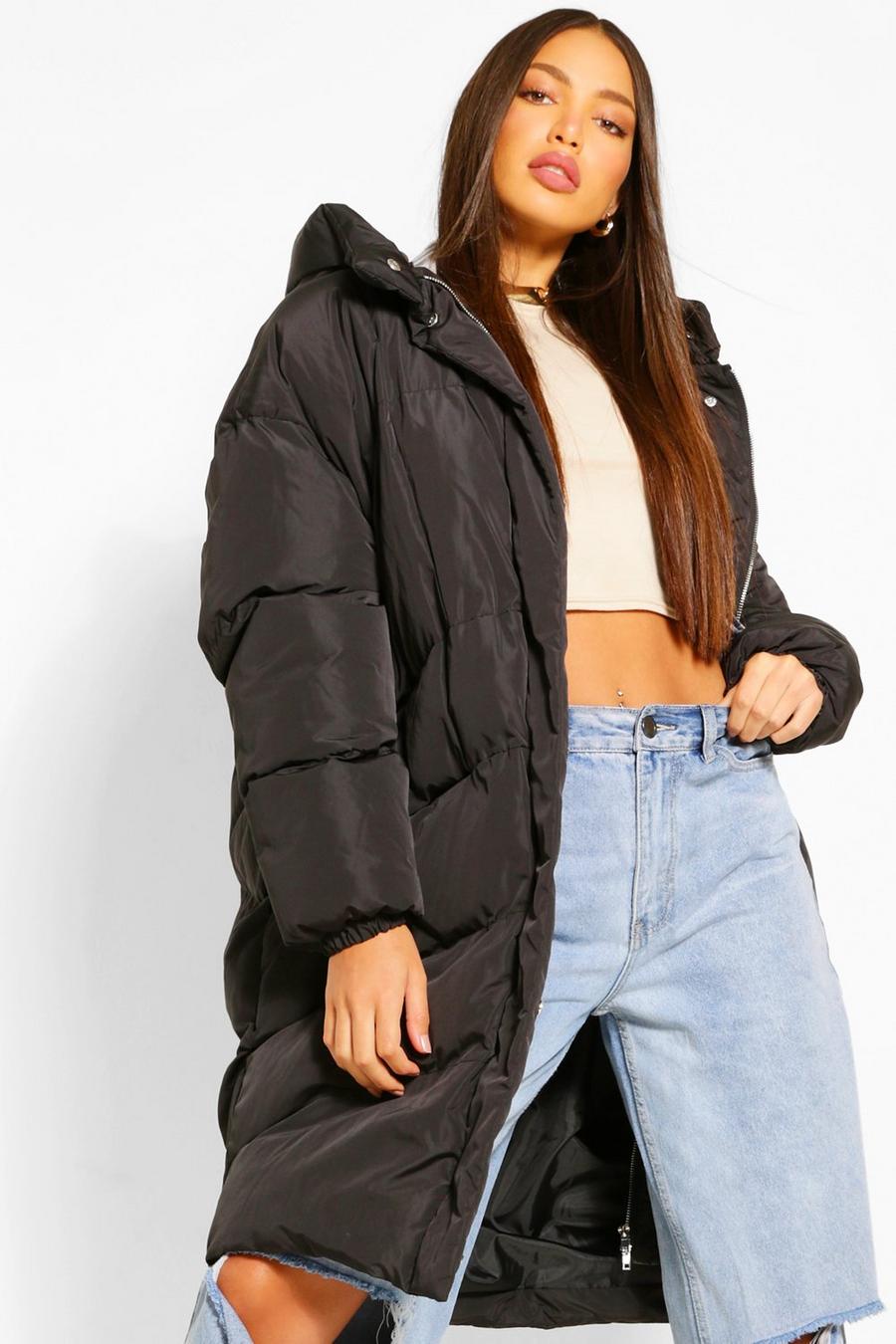 Women's Tall Quilted Hooded Longline Puffer Coat | Boohoo UK