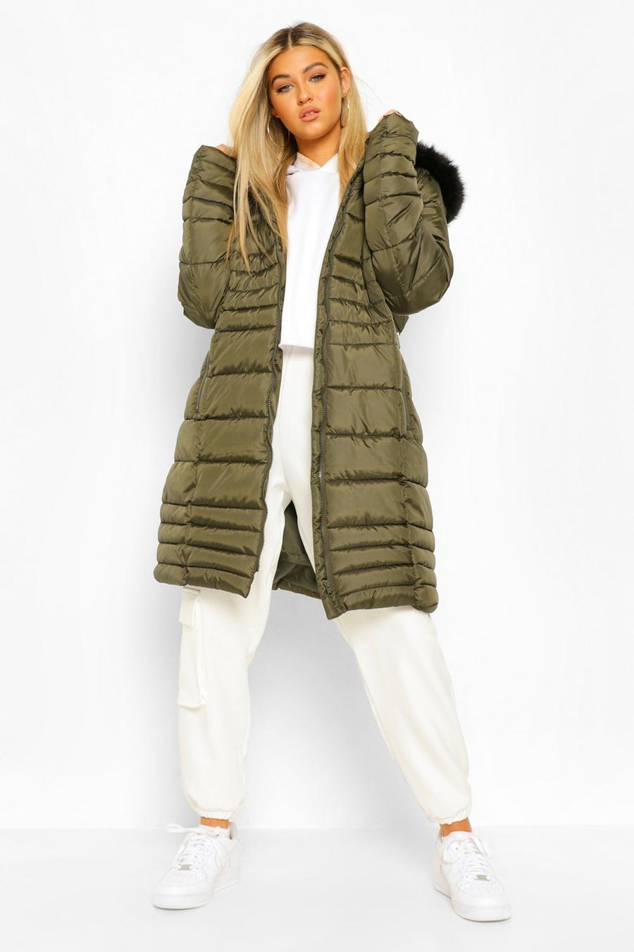 Tall Faux Fur Hooded Parka Coat image number 1