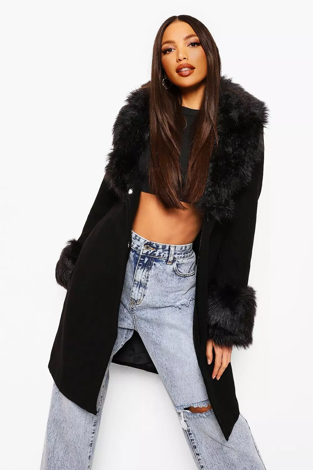 Faux Fur Collar & Cuffs