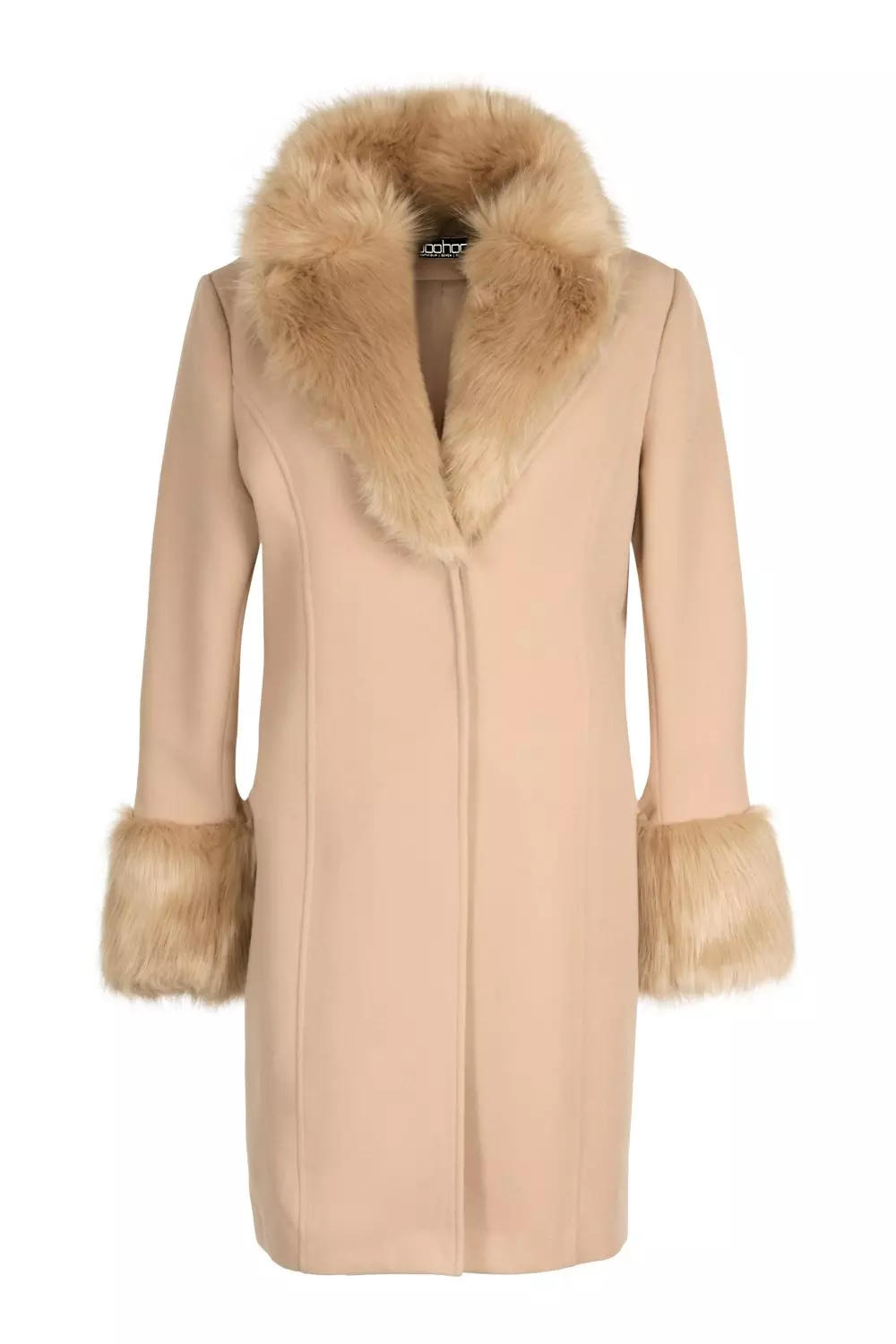 Tall Faux Fur Collar And Cuff Coat Boohoo