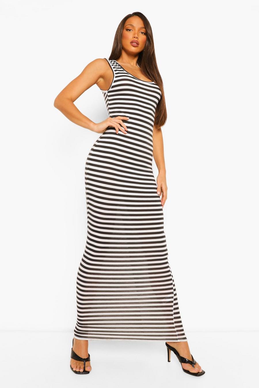 Black Tall Basic Stripe Maxi Dress image number 1