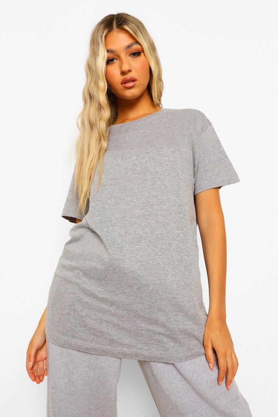 Charcoal grey Tall Basic Plain Cotton T-Shirt image number 1