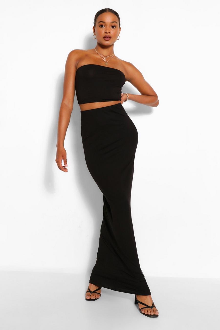 Black Tall Jersey Maxi Skirt image number 1
