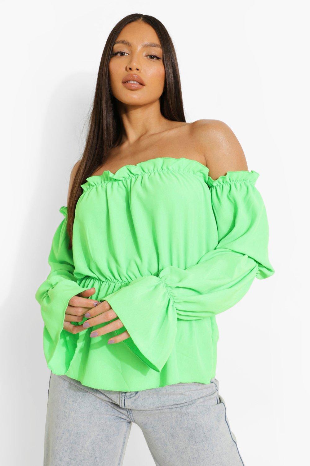 Tall Bardot Volume Sleeve Top boohoo