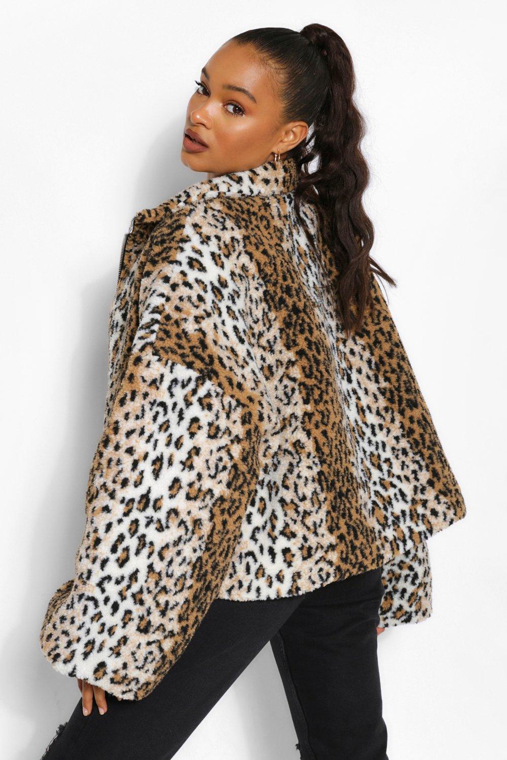 Leopard print shop jacket boohoo