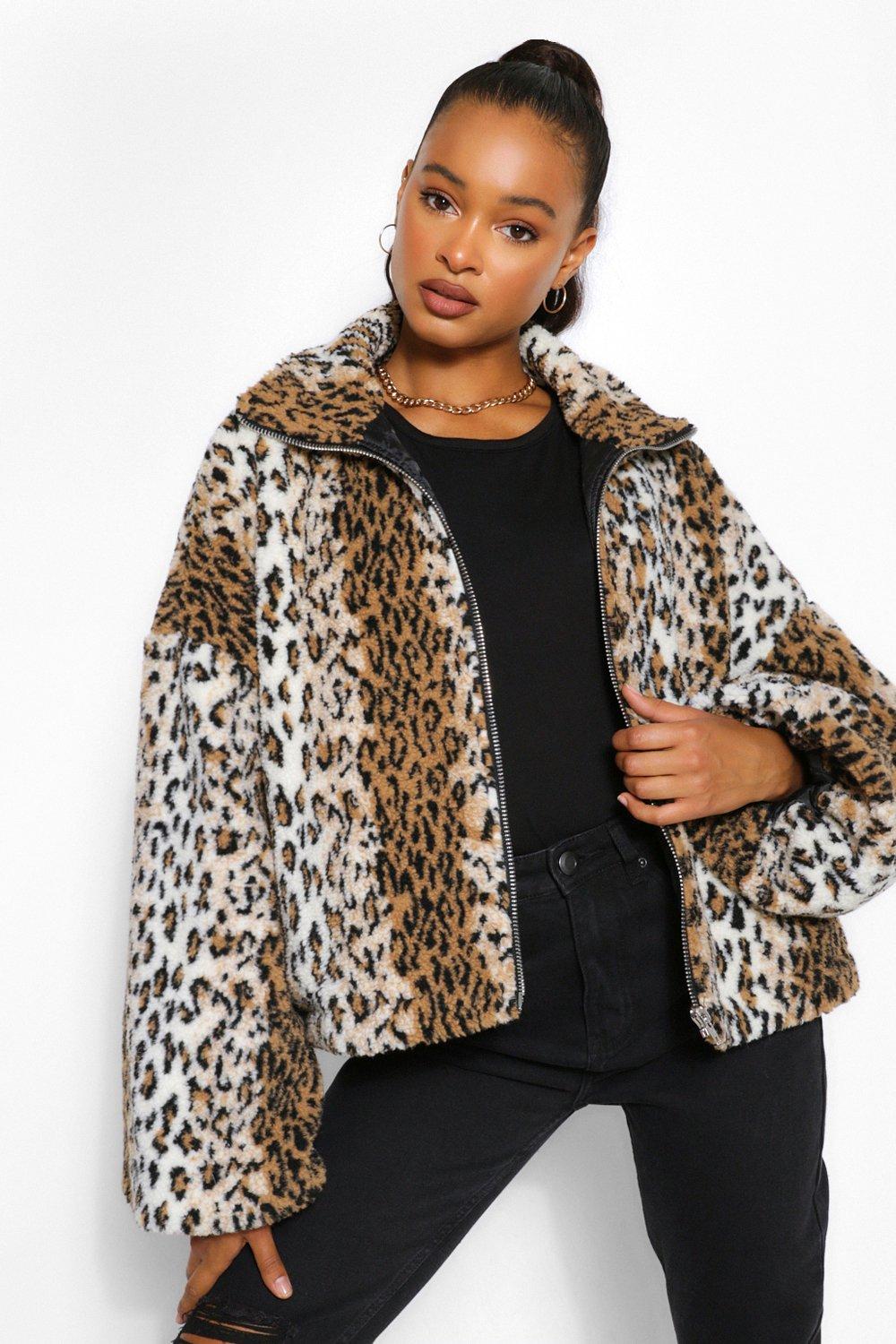 Cheetah print clearance teddy jacket