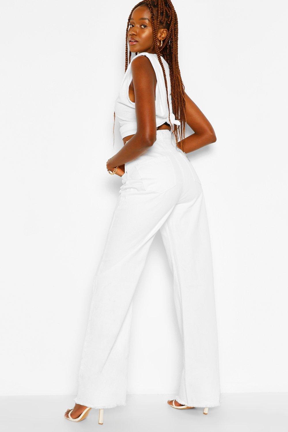 raw edge straight leg jeans
