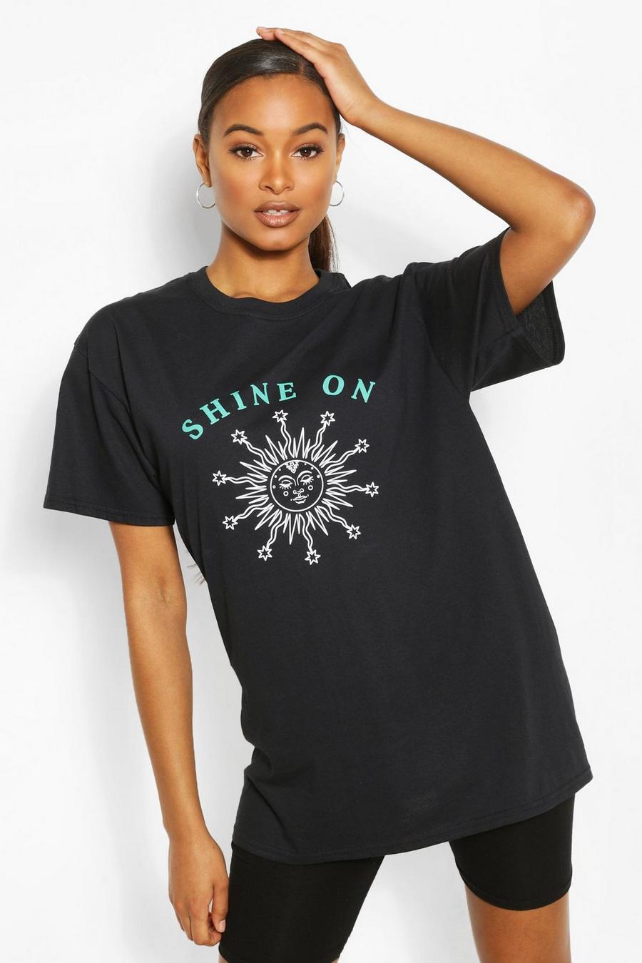 Tall T-Shirt in Übergröße mit „Sun Shine On“-Print image number 1