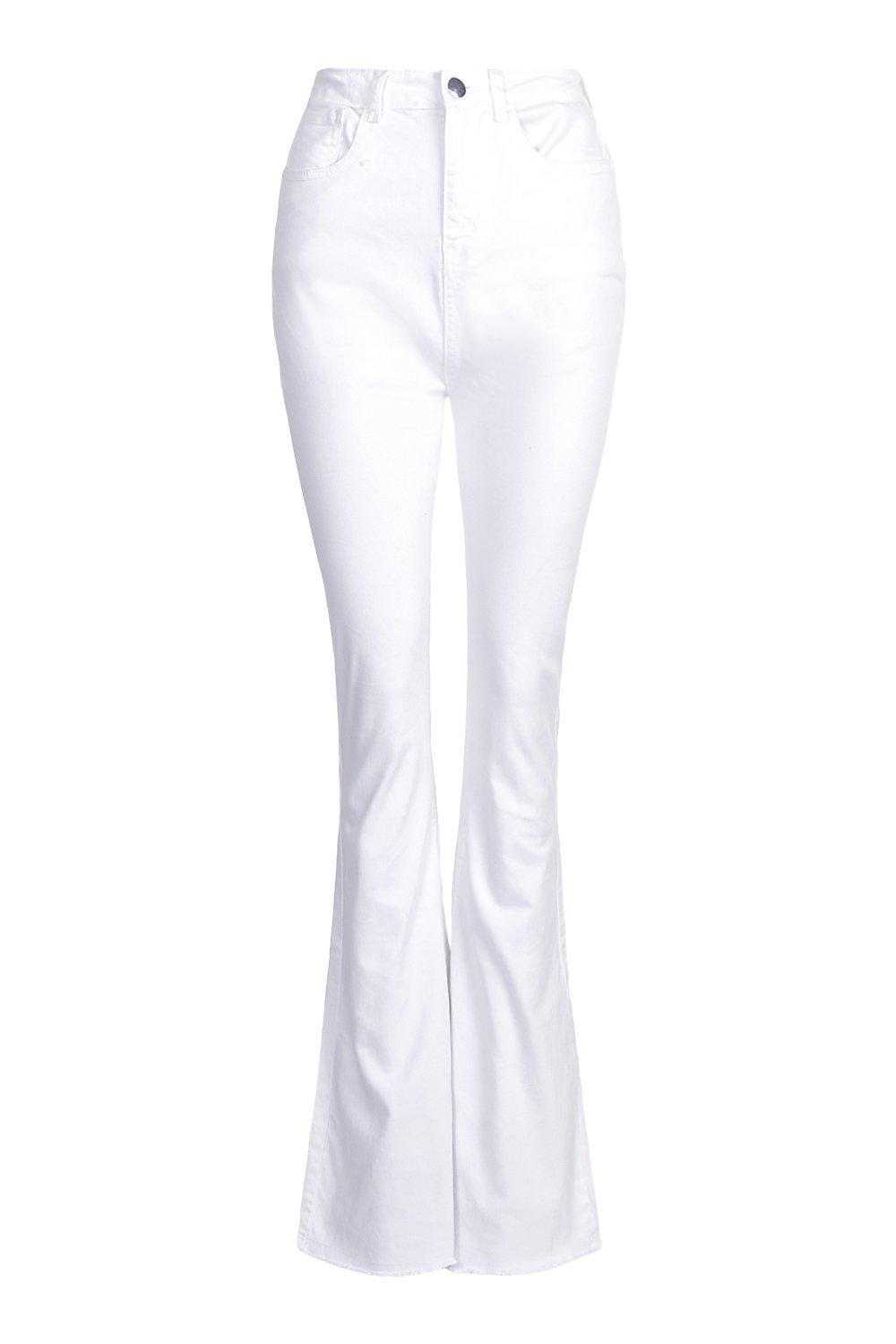white denim bell bottom jeans