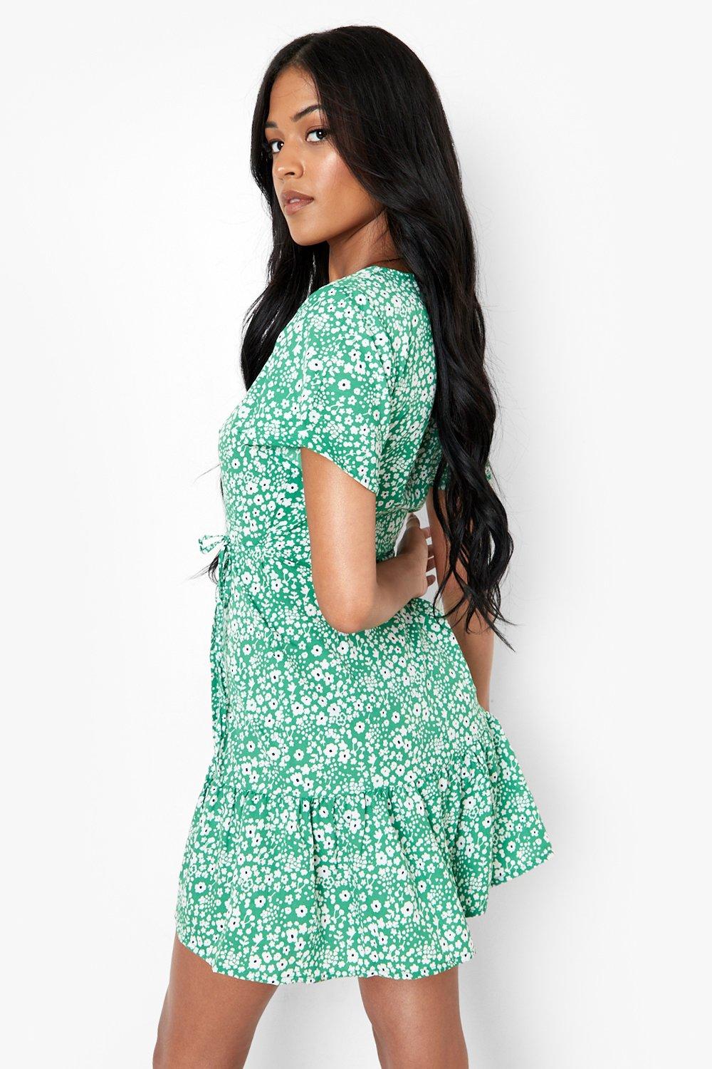 Floral wrap hot sale tea dress