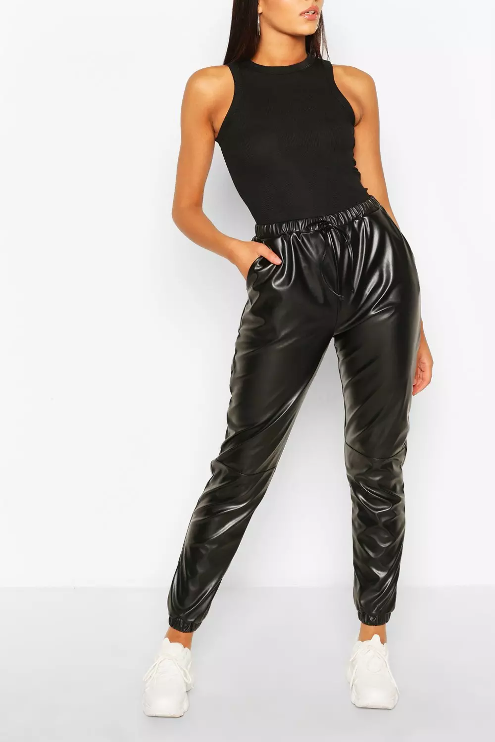 Leather 2024 joggers tall