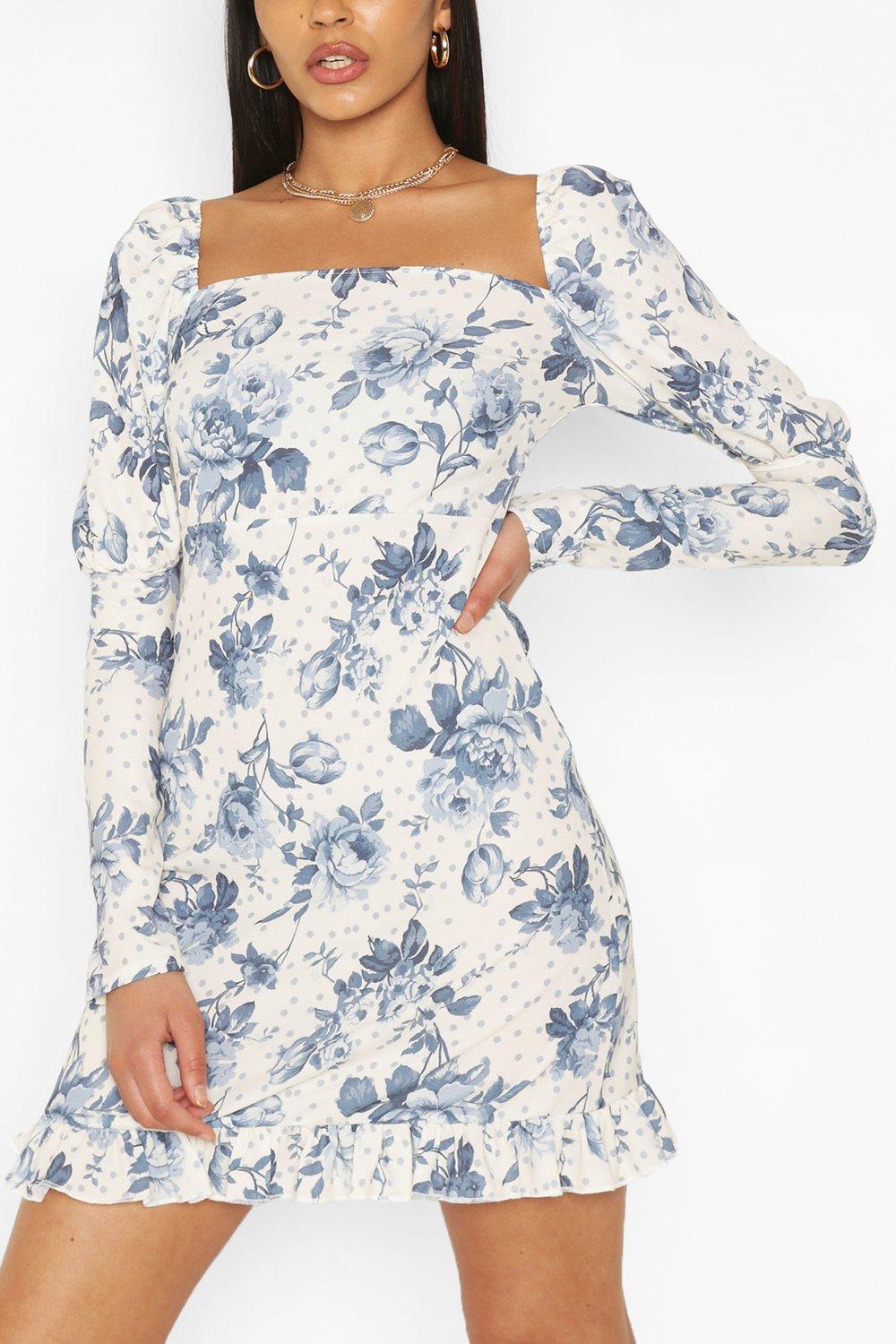 boohoo puff sleeve dress