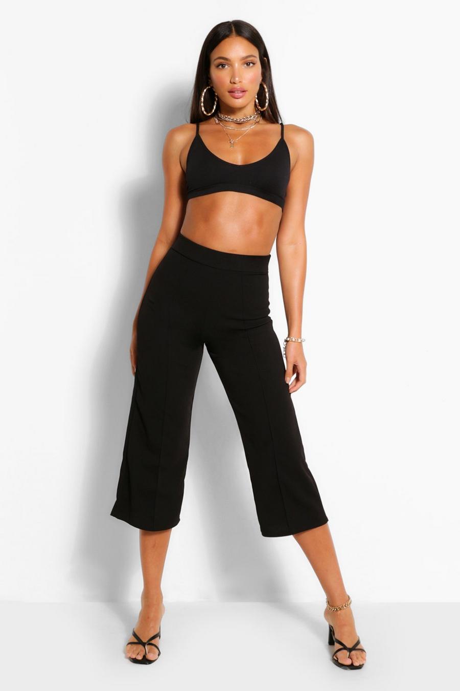 Black Tall Tailored Woven Culottes image number 1