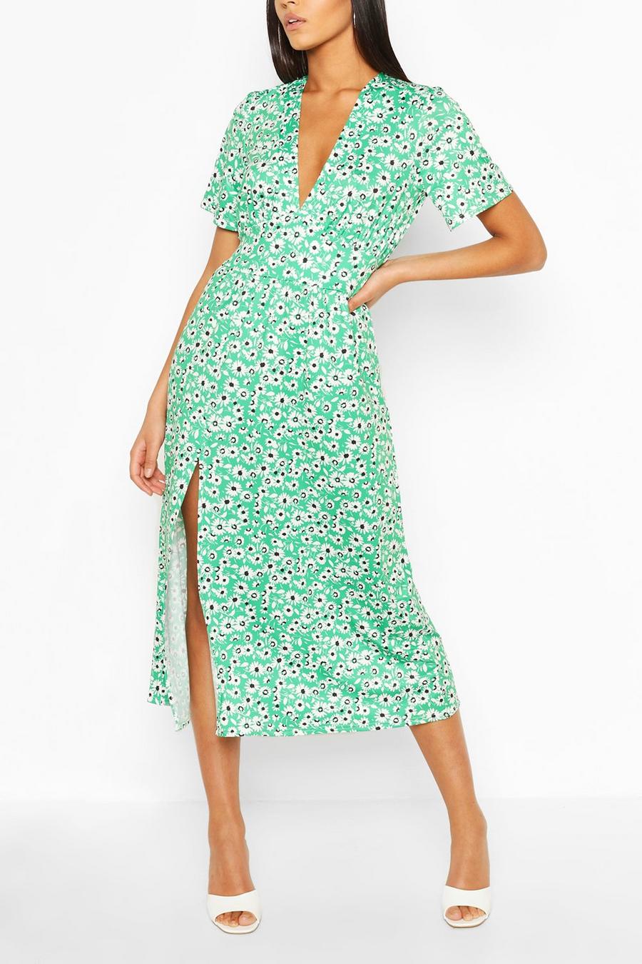 Green Tall Floral Midi Dress image number 1