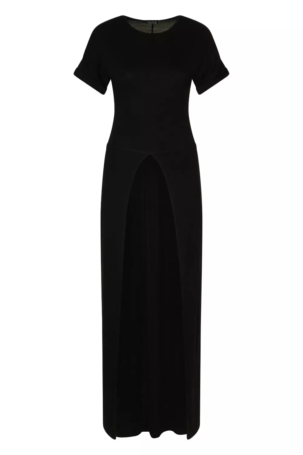 Black Tall Basic Jersey Maxi Split Top alternative image