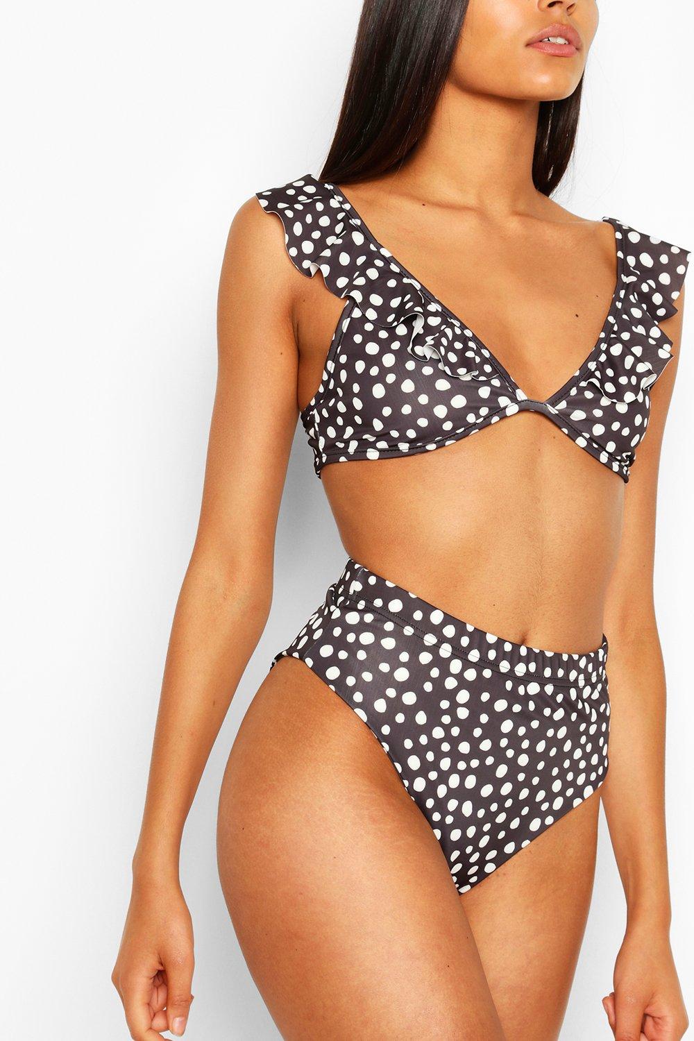 polka dot ruffle swimsuit