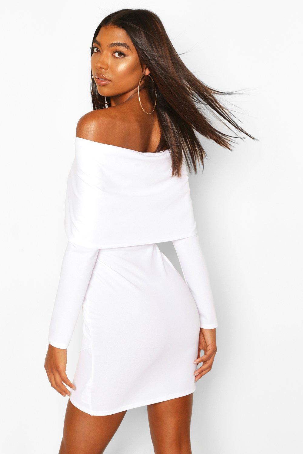 Tall Bardot V Bar Wrap Mini Dress